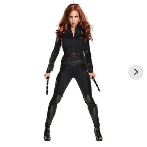 Marvel Black Widow Costume with Red Accents